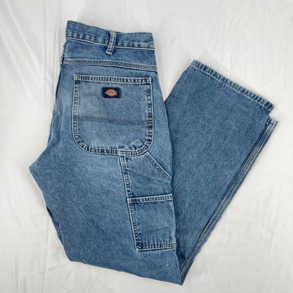Y2K Dickies Distressed Carpenter Jeans Straight Leg Baggy Skater 32 Grunge Work